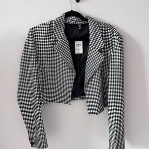 Black and White Checkered Women's Jacket